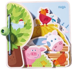 Haba wooden baby book farmyard friends - educational baby toy