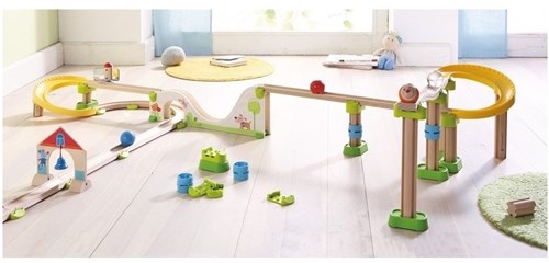 Haba Kullerbü marble run - Expansion set straight tracks and curves wood-2