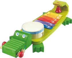 Haba musical toys - Sound Crocodile wooden instrument set for children