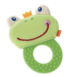 Haba teething figure frog - baby teether toy green plastic