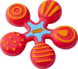 Haba teething toy star red - silicone baby grasp toy