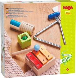 Haba music set sound play set wood metal colorful for children