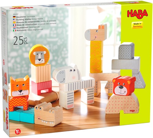 Haba building blocks animal parade wooden toy - 25 pieces