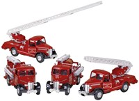 Goki Classic Fire Engine - metal toy car with pull-back motor