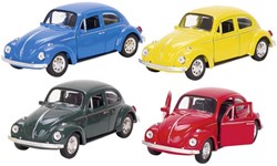 Goki Volkswagen Beetle toy car with pull-back motor, metal, 1:34, 12cm