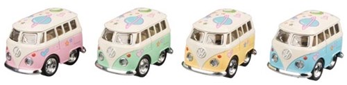 Goki Volkswagen bus toy car with pull-back motor, metal, 5 cm