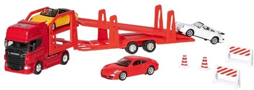 Goki toy Super Truck Car Transporter Scania V8 1:60-64 multicolor