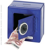 Goki metal safe money box blue with combination lock secure savings
