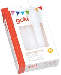 Goki birthday candles white set of 10 for birthday cake