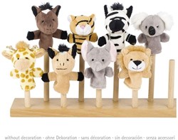 Goki finger puppet wild animals set of 8 plush toy puppets