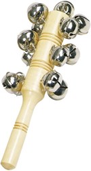 Goki wooden musical instrument bell stick with 13 bells - music toy