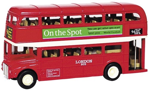 Goki London Bus metal toy bus with pull-back motor 12 cm