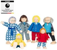 Goki dollhouse bendable dolls City family wooden toy