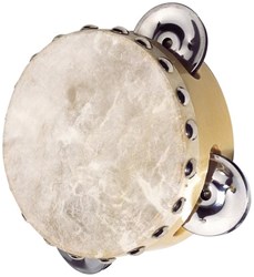 Goki wooden tambourine musical instrument with 3 bells for children