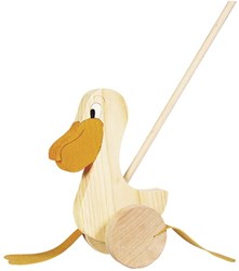 Goki wooden push along pelican - walking toy motor skills