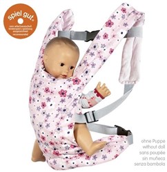 Goki doll carrier - adjustable doll sling with floral pattern