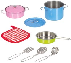 Goki Cooking Set colourful kids toy 9-piece kitchen playset