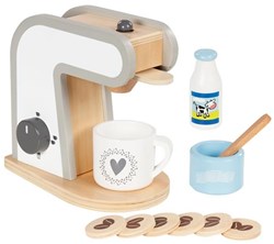 Goki wooden coffee machine toy with accessories - coffee maker