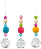 Goki sun catcher window decoration with felt beads and crystal