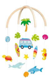 Goki wooden mobile Surfer Van - nursery decoration beach theme