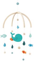 Goki Mobile - Whale wooden baby mobile colorful