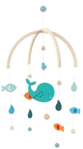 Goki Mobile - Whale wooden baby mobile colorful