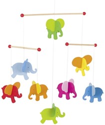 Goki mobile wooden elephants nursery decor sustainable