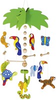 Goki wooden mobile palm tree nursery decoration animals
