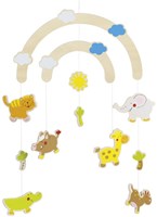 Goki wooden mobile jungle friends nursery decoration