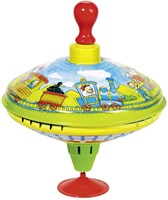 Goki spinning top with wooden handle train humming toy