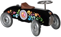Goki ride-on car black - metal ride-on vehicle with rubber tyres