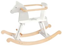 Goki wooden rocking horse - kids rocking toy white wood