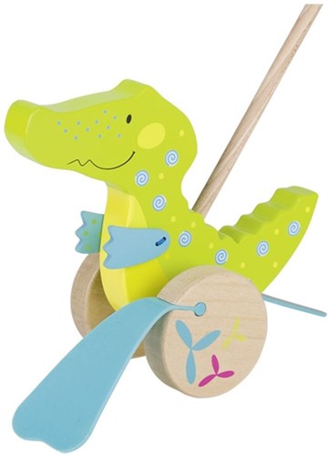 Goki wooden push-along crocodile Susibelle - educational toy