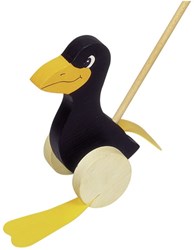 Goki wooden push-along raven - educational motor skills toy