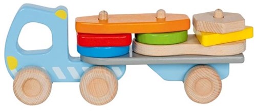 Goki wooden truck - stacking freight toy vehicle