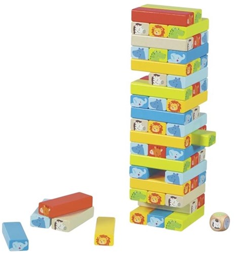 Goki balance game - animals wooden toy stacking game