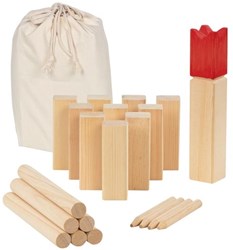 Goki Kubb game wooden outdoor set with cotton bag - Viking game