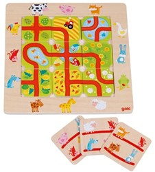 Goki board game - Find the way at the farm, educational kids game