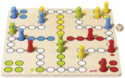 Goki Ludo board game - classic wooden family game 2-4 players