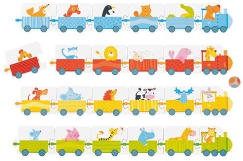 Goki dice game - trains educational kids game cardboard wood