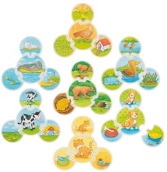 Goki wooden animal puzzle educational toy 28 pieces