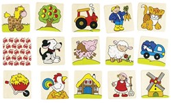 Goki wooden memory game farm animals and accessories - educational toy