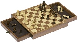 Goki Magnetic chess game wooden board with storage drawer