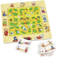Goki wooden puzzle game for kids - educational toy with animals