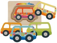Goki puzzle - cars wooden toy puzzle for children-2