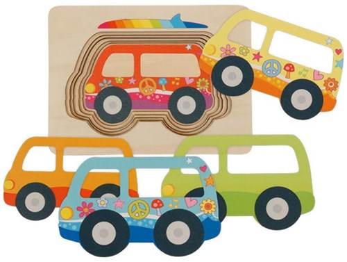 Goki puzzle - cars wooden toy puzzle for children-2
