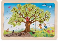 Goki wooden puzzle apple tree - educational toy 32 pieces for kids