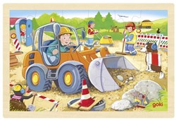 Goki wooden puzzle Construction Site - 24-piece educational toy