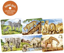Goki wooden puzzle - African animals jigsaw for kids, FSC certified