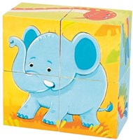 Goki wooden animal block puzzle - educational toy 4 pieces